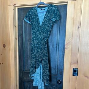 Zesica Elegant Green Polka Dot Dress